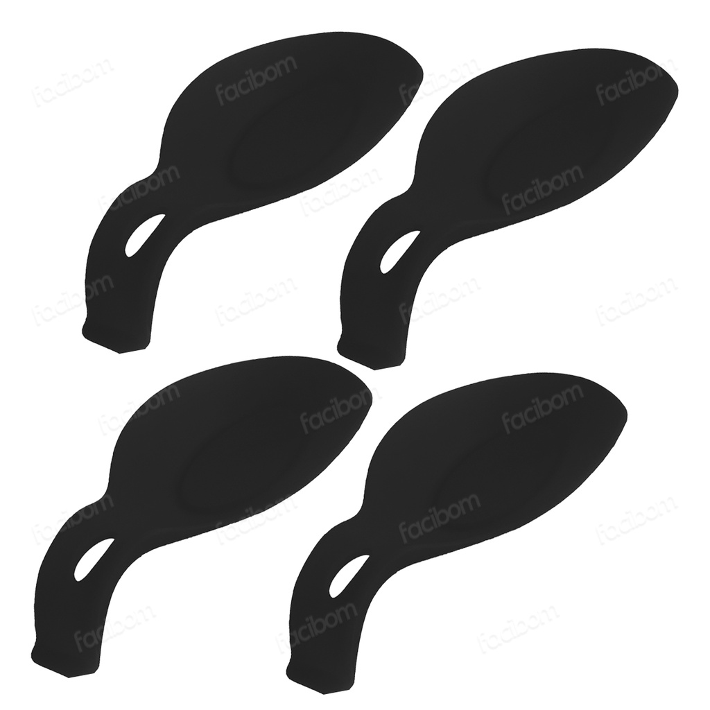 Kit 4 Descanso Suporte Talher Apoio Bancada Utensilio Flexível Silicone Cozinha em Oferta na Shopee