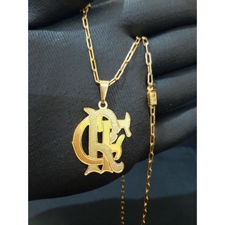 Cordao + Pingente Crf Banhado Ouro 18k