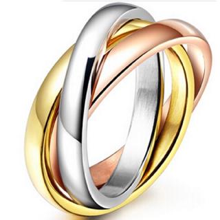 Clássico 3 Rounds Conjuntos Anel De Dedo Feminino De Aço Inoxidável Jóias De Noivado Casamento