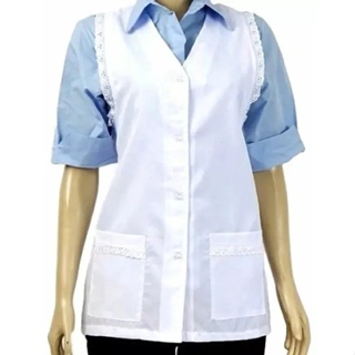 Jaleco Feminino Acinturado Sem Manga Com Renda Lese em Oferta na Shopee