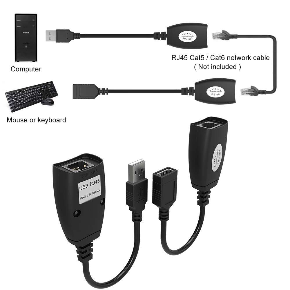ADAPTADOR USB RJ45 PARA EXTENSÃO DE MOUSE OU TECLADO EM DVR NVR HVR