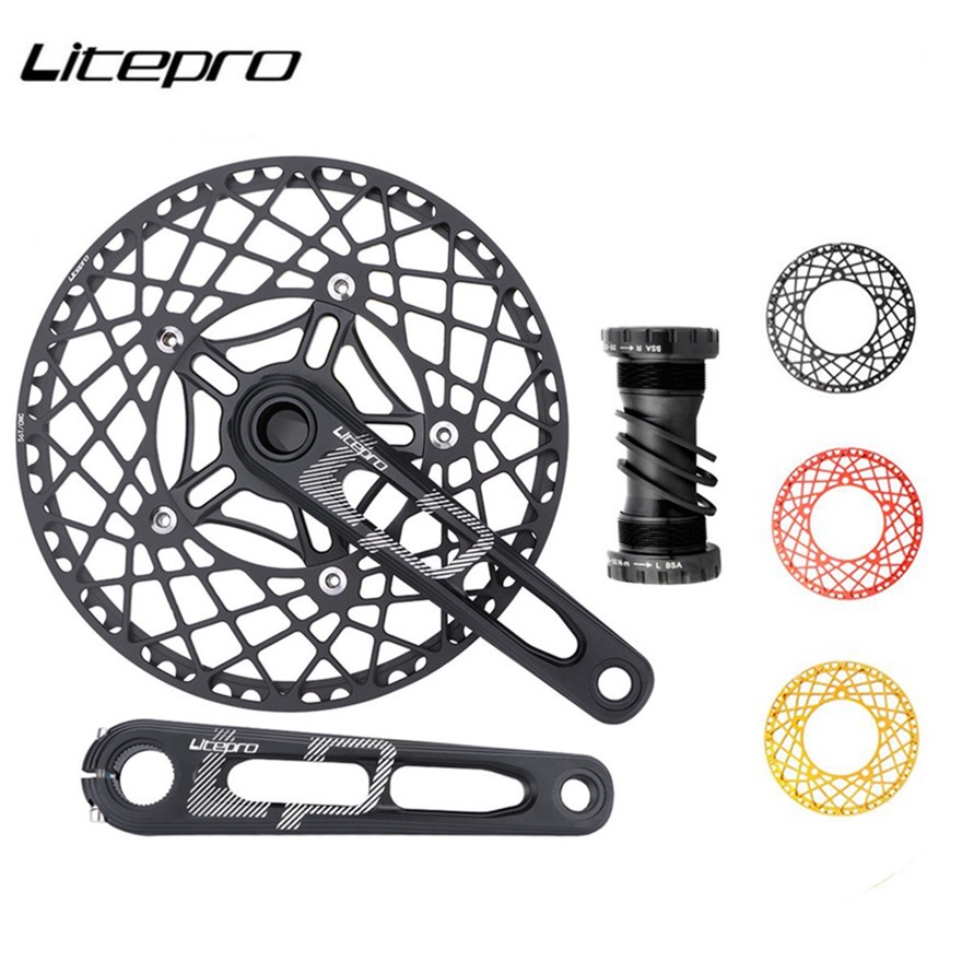 Litepro Manivela Dobrável Para Bicicleta 130BCD Integrado Oco CNC Coroa Única Roda Dentada De Liga De Alumínio
