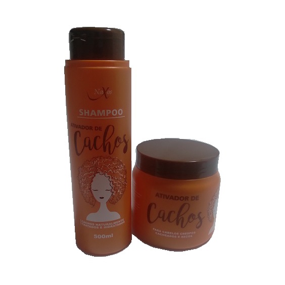 Kit Shampoo NAXOS 440ml + Mascara Ativador De Cachos Naxos 500 gramas