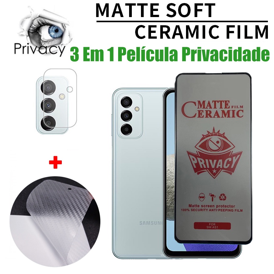 Película Tela 3 Em 1 Samsung Protetor De Privacidade Fosca Macia Para Galaxy M23 M53 M12 M31 M13 5G