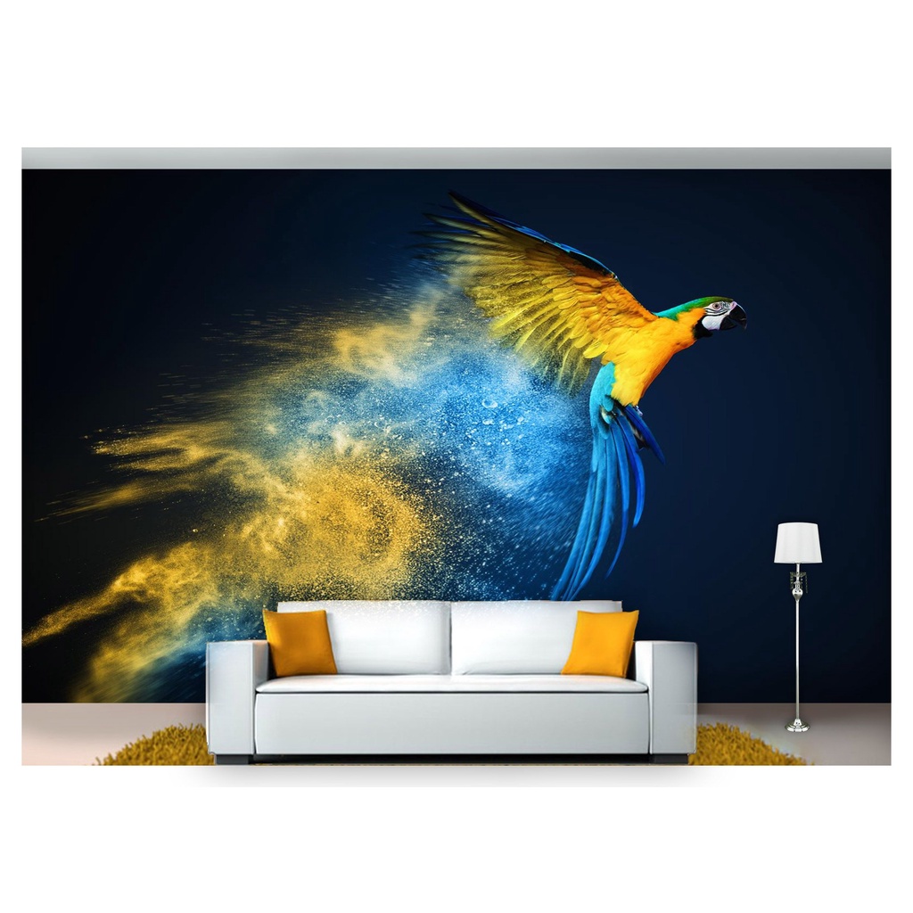 papel de parede Animais Arara Colorida 3D 10m² ANM211