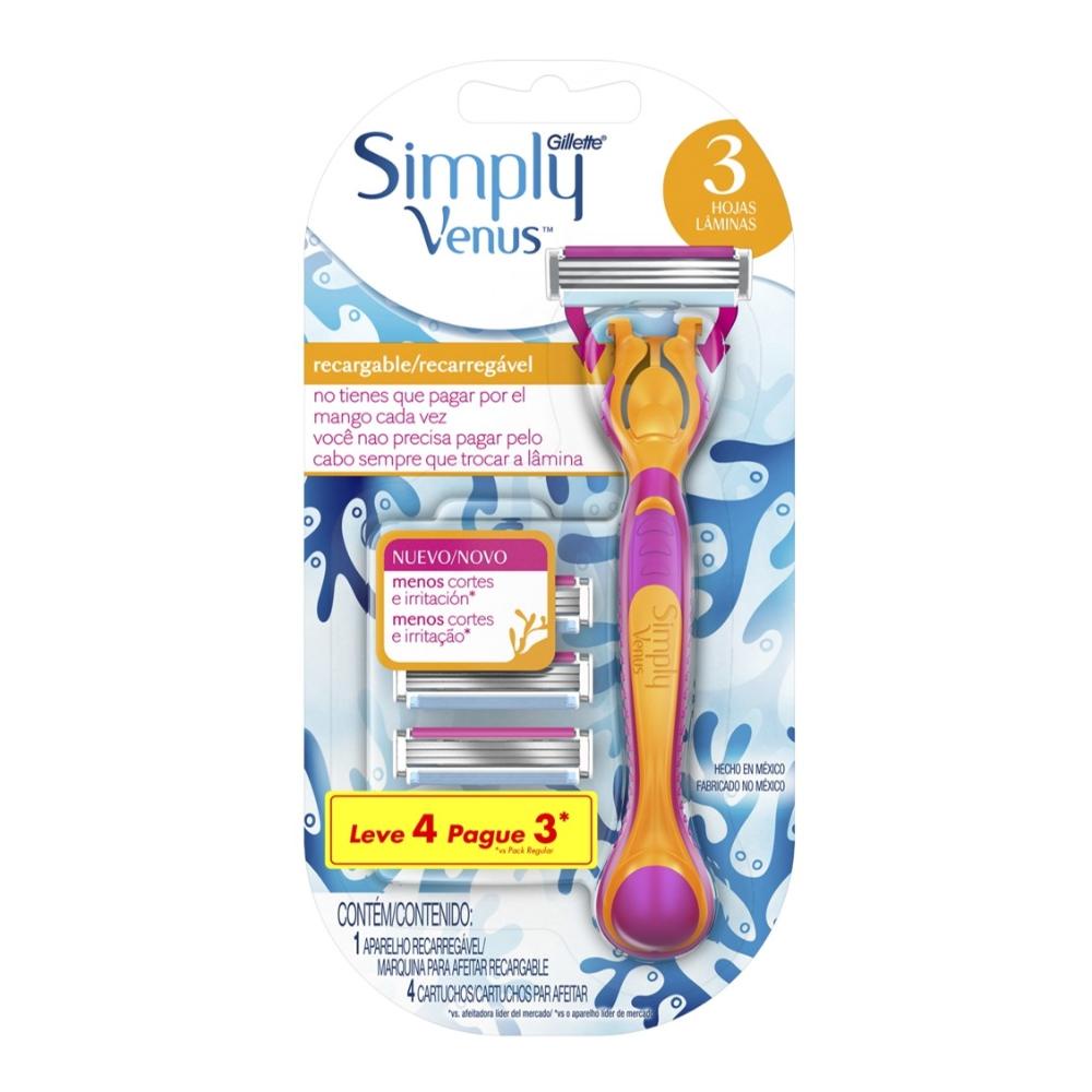 Kit Aparelho de Depilação Venus Simply Leve 24 Pague 18