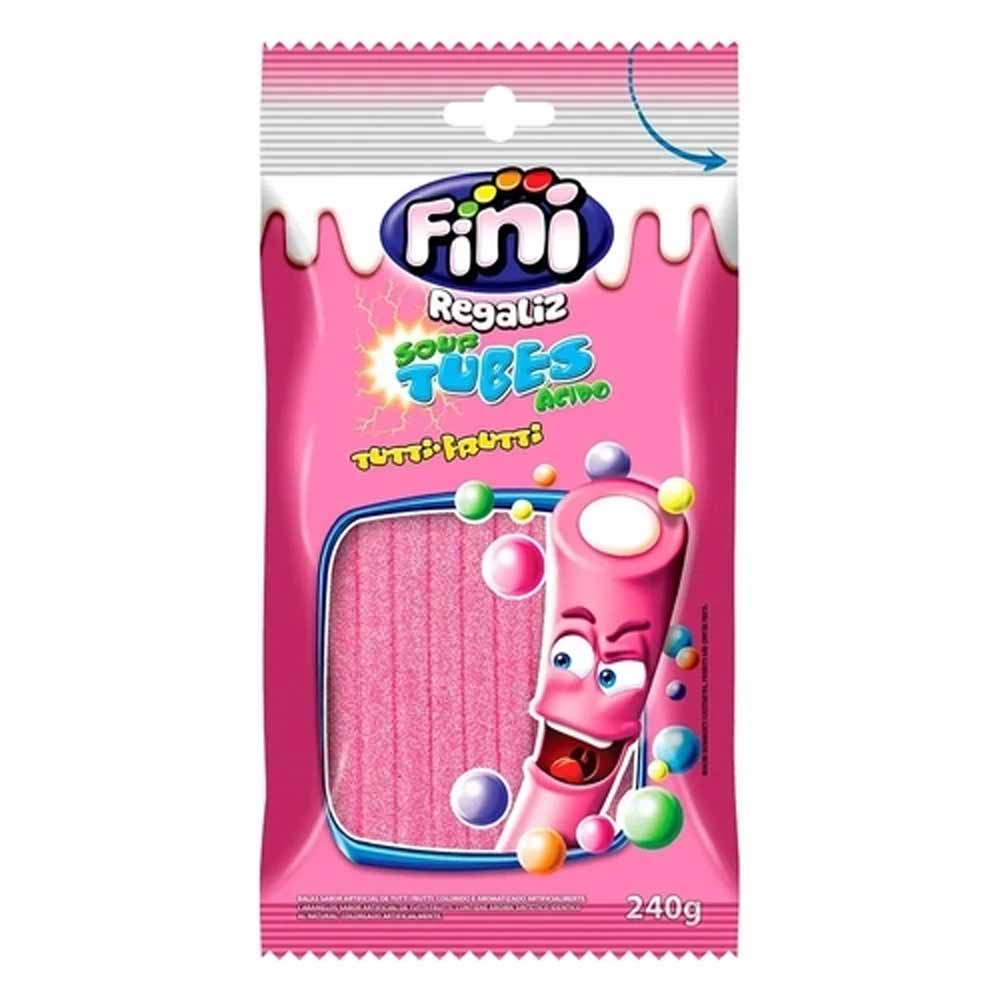 Bala de Gelatina Tubes Cítrico Tutti Frutti 240g - Fini
