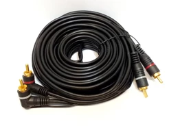Cabo Rca 5 Metros Com fio Remoto 4 Pontas RCA Banhado A Ouro Mono Blindagem Som Automotivo