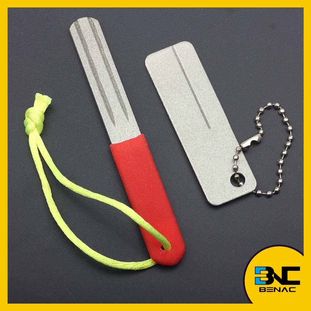 Afiador Diamantado para Anzol | Garatéia | Facas para Pesca Esportiva - Afiador de Bolso | Chaveiro de Afiador de Anzol | 2 Modelos Disponível