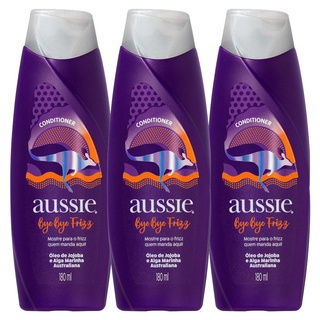 Kit 3 Condicionador Aussie Bye Bye Frizz Maciez e Brilho 180ml