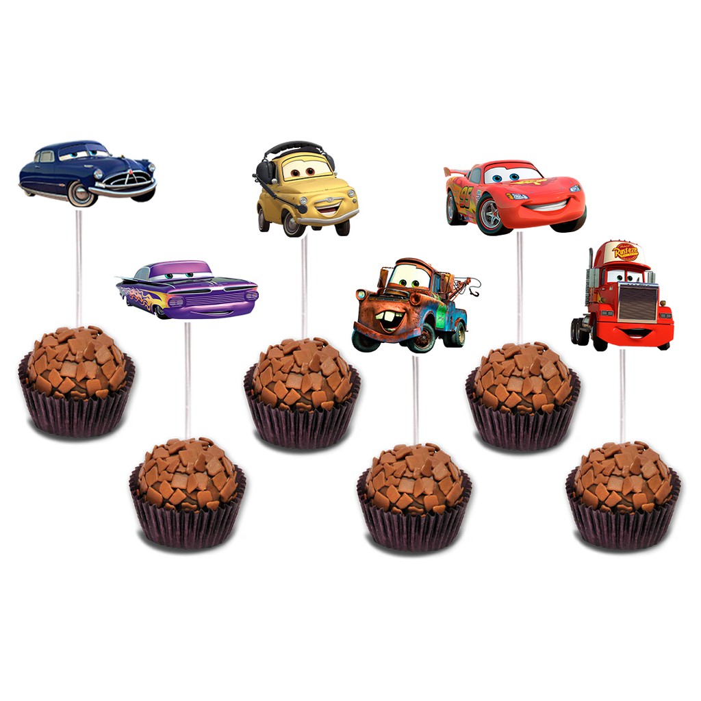 Topper Para Doces Carros Relampago Mcqueen em Oferta na Shopee