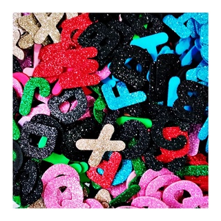1 Alfabeto 3cm Móvel Em Eva Com Glitter 26 Letras 3cm Rf 502 - 26 Unidades