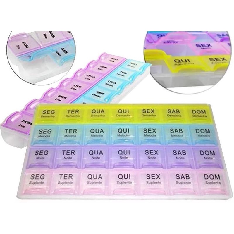 Porte Comprimido Organizador Remédio Mensal E Semana