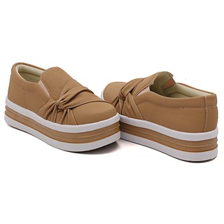 Tênis Casual Feminino Dk Shoes Outlet Slip On Preto Nó Lateral Plataforma Mais Vendido Calce Fácil Sapatos Arraso Deixa Mais Alta