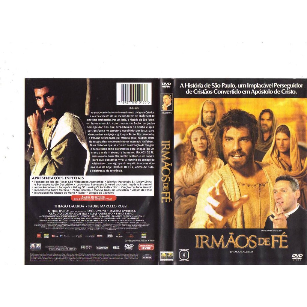 Dvd Irmãos De Fé Tiago Lacerda, Padre Marcelo Rossi Original