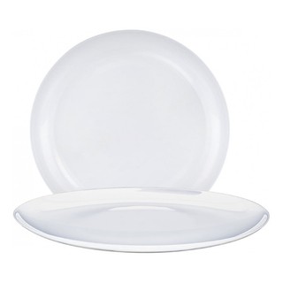 Jogo de Pratos de Vidro Raso Branco Ruvolo 32cm Opanile Redondo 2 Pcs Bolo Pizza em Oferta na Shopee