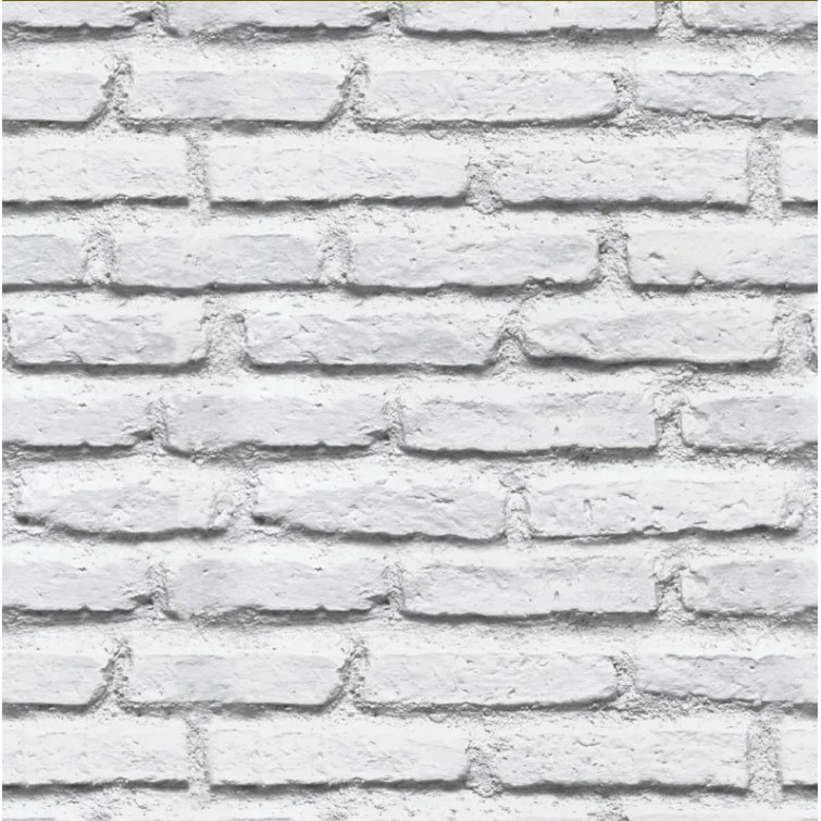 Papel De Parede 3d Tijolos Branco Antigo Vintage Lavável 1mx57cm TIJ06N Tijolinho