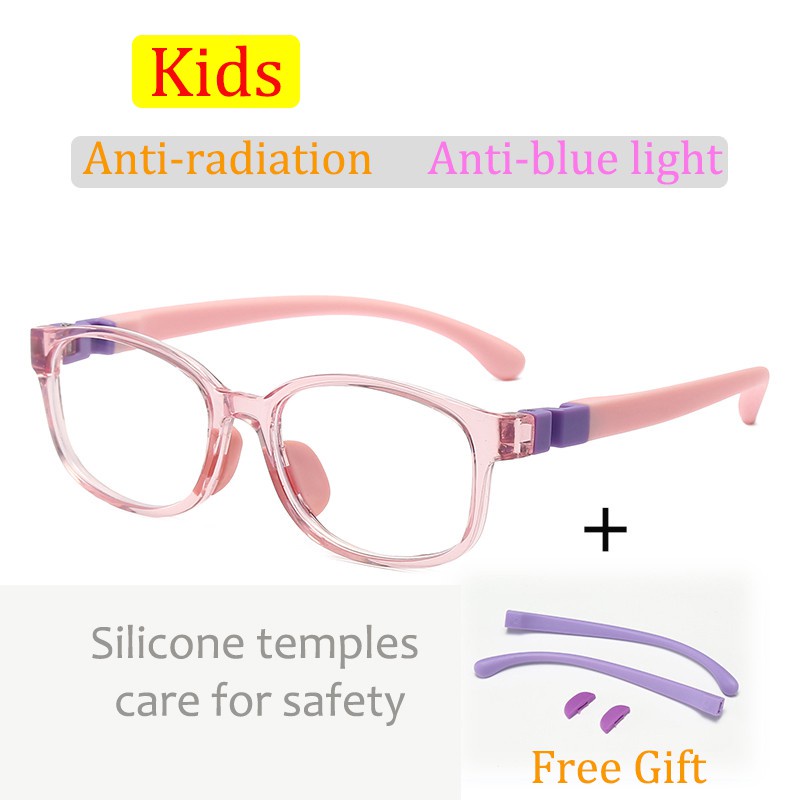 Kids Armação De silicone anti-Radiação Óculos Luz Azul Miopia Para Crianças 0 De Proteção Diópteros Estudantes Super Leve Classe online Eyewear