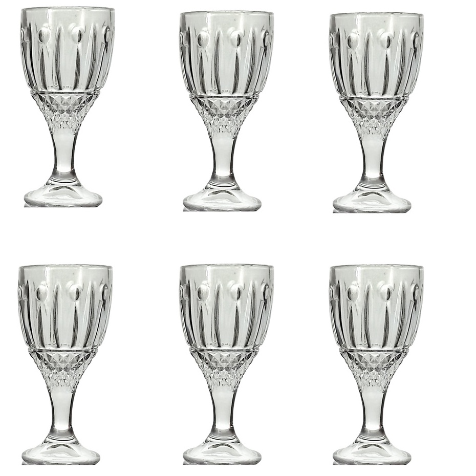 Kit Conjunto Jogo 06 Taças Licor Sintra Vidro Transparente Licor 95ml