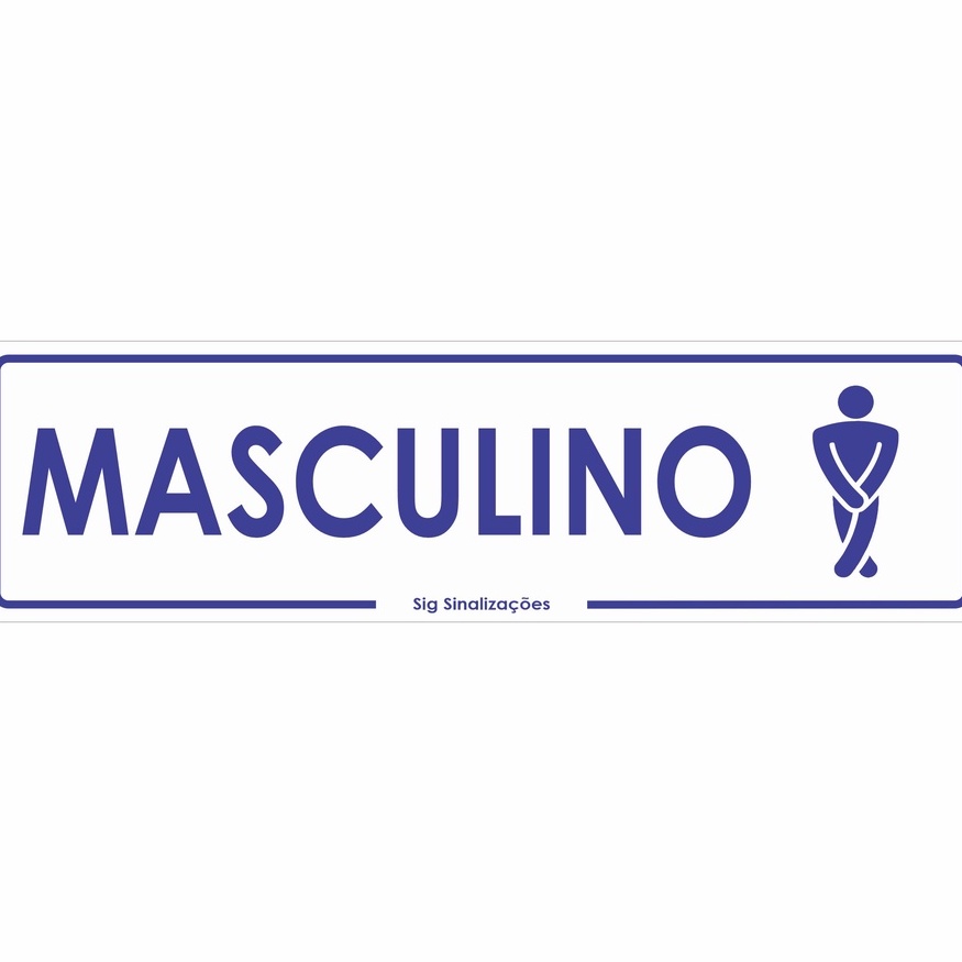 Placa de Sinalização MASCULINO PEQUENO 07x25cm