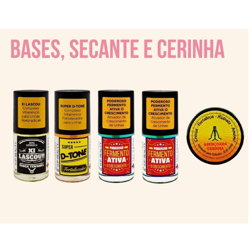 Base De Unha | Kit Concreto+Poderoso+D-Tone + Xilascou+Cerinha  Top Beauty