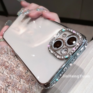 Capa Luxo Galvanizada Glitter Diamante Transparente Compatível Com IPhone 13 11 12 Pro Max Silicone Anti-Impacto