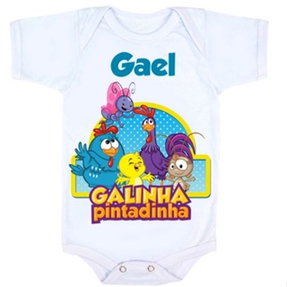 Body bebê roupa infantil Personalizada Mesversario Galinha pintadinha em Oferta na Shopee