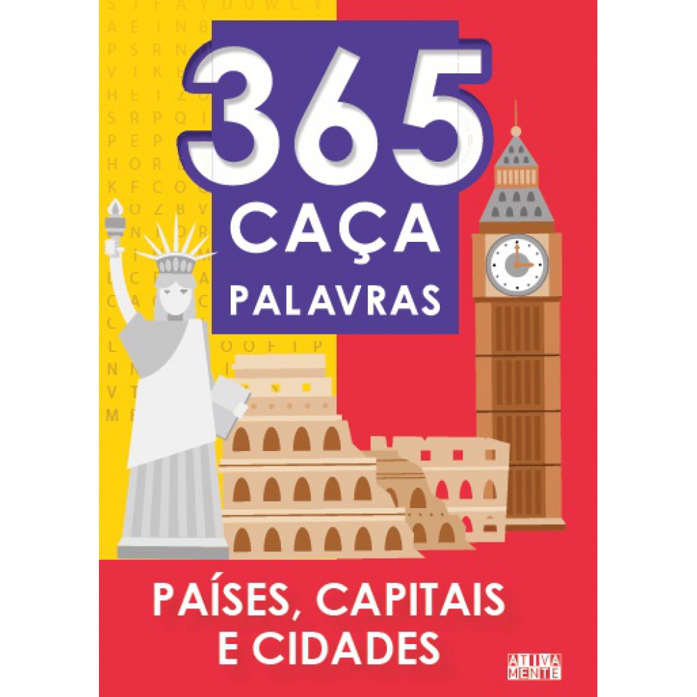 Livro - 365 Caça-Palavras - Países, capitais e cidades - Capa comum - Ativamente em Oferta na Shopee