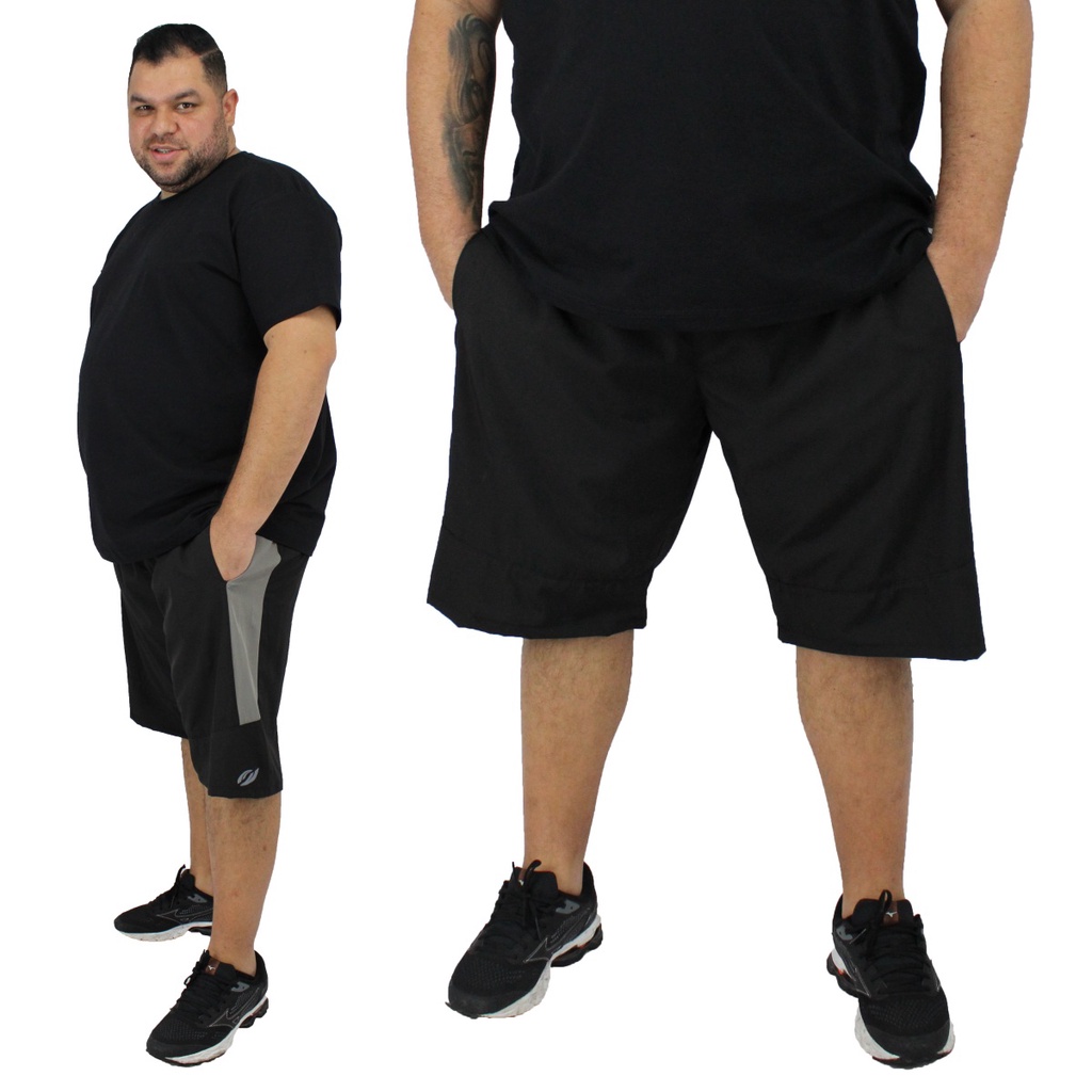 Bermuda Masculina Tactel C/ Elastano Bolsos Fundos Elastico Shorts Big Plus Size G1 G2 G3 G4