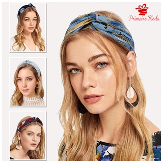3UN Faixa de Cabelo/Turbante Estampado com Laço /Acessório para Cabelo 002