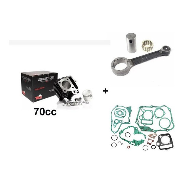 Kit Motor 70cc + Biela + Jogo Junta Motor Kasinski Soft 50cc