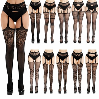 Venda Quente Meias Eróticas Com Garter Belt Para As Mulheres Meia-Calça Arrastão Plus Size Coxa Alta Lingerie Sexy em Oferta na Shopee