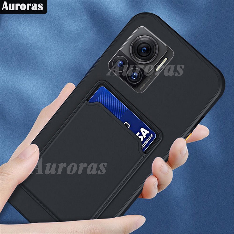 Para Moto Edge X30 Pro 30 Ultra Capa De Celular Cartão Slot De Sílica Gel Suporte Carteira Traseira