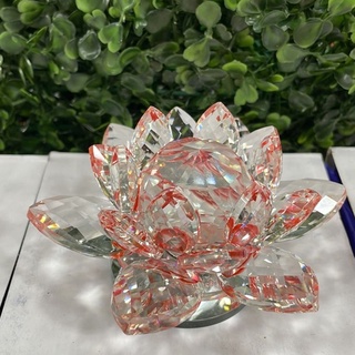 Budistas vaso de cristal flor de loto modelo feng shui Home Decor colorido 