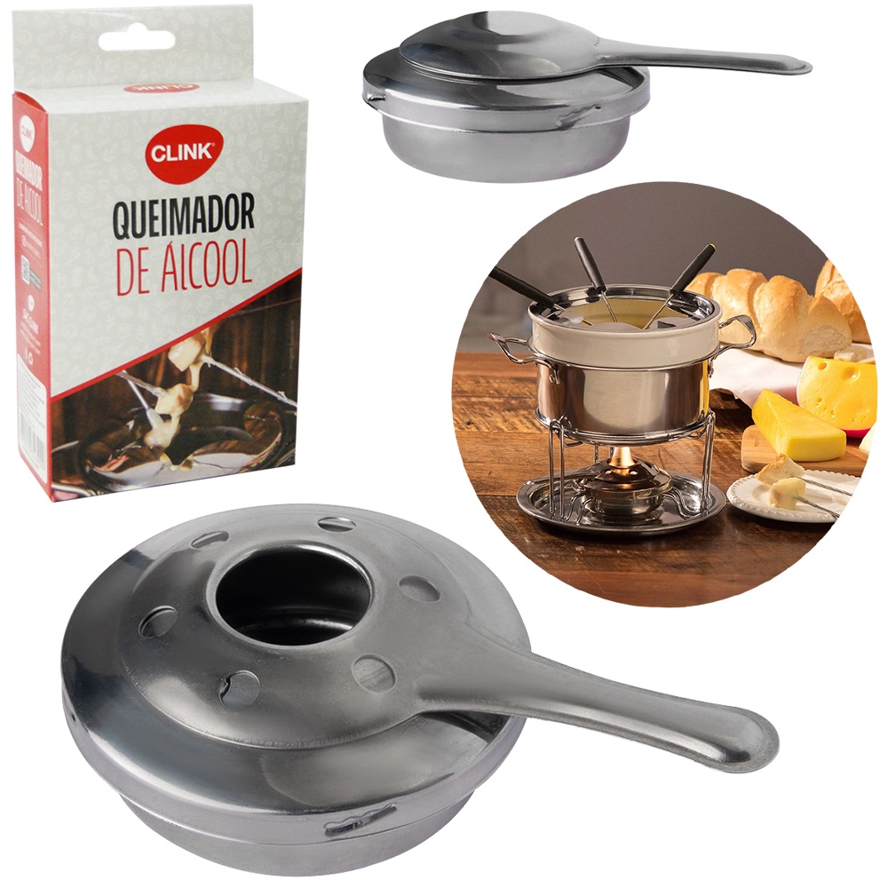 Queimador De Alcool Em Gel Para Fondue De Inox | Shopee Brasil