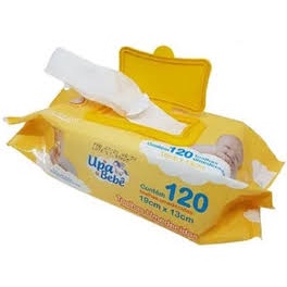 TOALHA UMIDECIDA UPA BEBE 360  UNIDADES  C/ TAMPA  KIT  3 PACOTES COM 120 cada