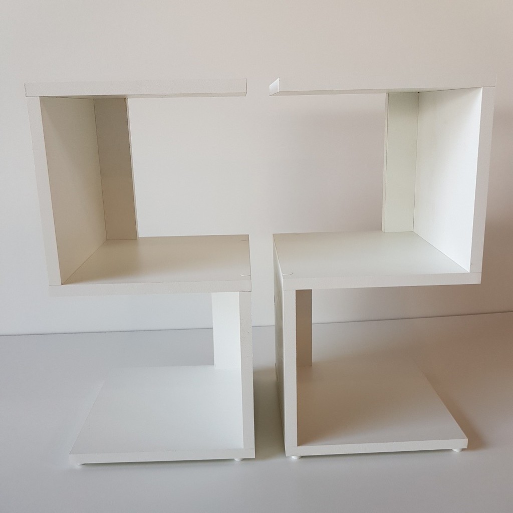 Combo com 2 Mesa de cabeceira 50ax25lx25p branco cabeceira mdf  s e z
