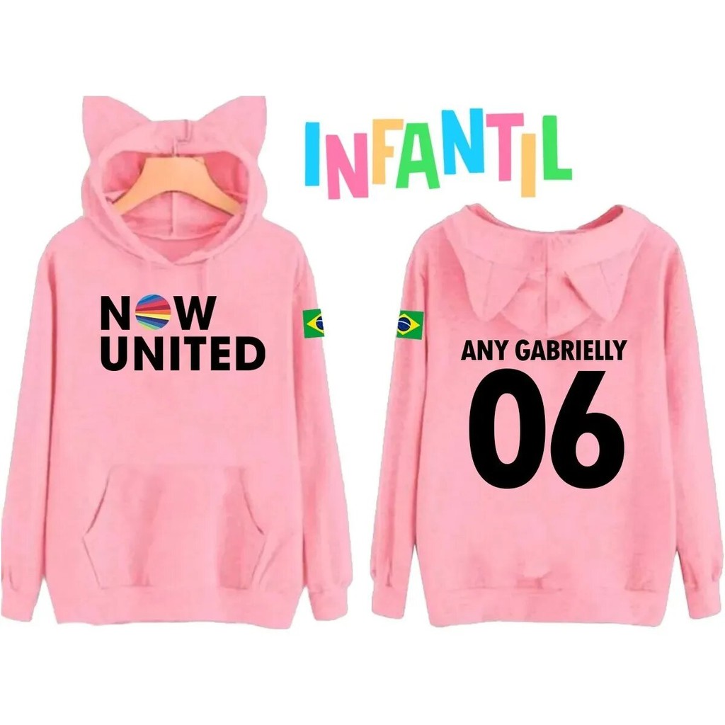 Moletom Orelhinha Now United Any Gabrielly 06 Brasil Music Unissex Shopee Brasil