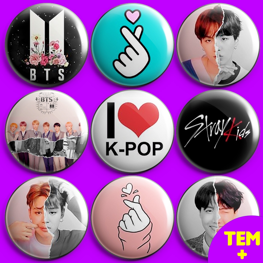 Botons  Kpop Bts Black Pink 3,5cm/4,5cm/5,5cm de Alfinete Botton Button