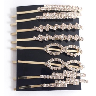 Grampo Dourado com Strass Pra Festa Casamento 5 Pares Kit