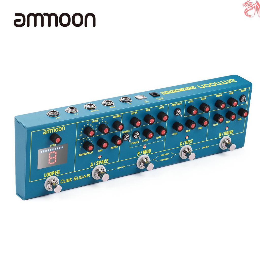 [doplay]ammoon CUBE SUGAR Combined Effects Pedal 5 Analog Effects(Boost/Overdive/Distortion