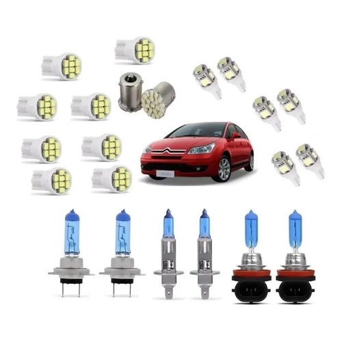Kit Lampadas Super Branca + Led C4 Hatch /pallas 07 08 09 A 14