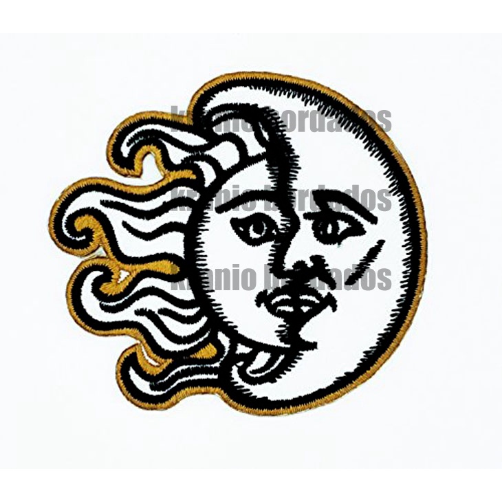 hippie sol e lua horoscopo patch bordado envio imediato 