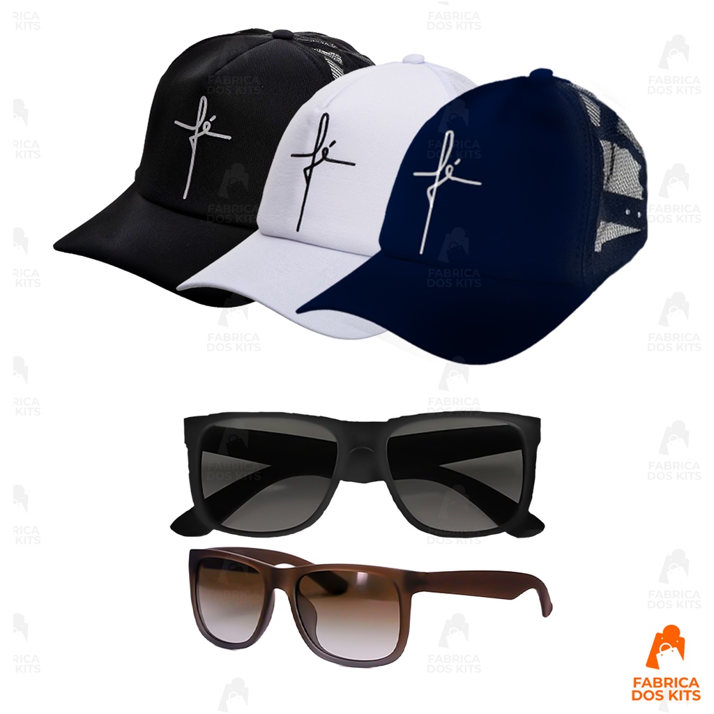 Kit Oculos + Bone Fe Modelos Mais Vendidos do Brasil enviamos hoje mesmo