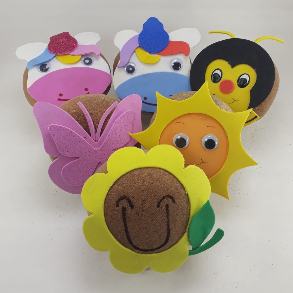 Boneco ecológico Jardim encantado 6 unidades