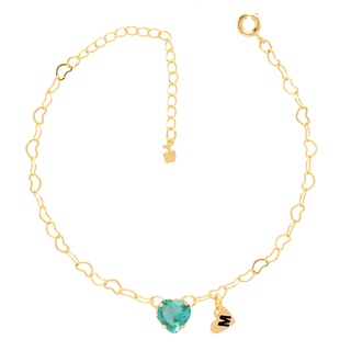 kit 10 Pulseiras Madrinha Elos Coração Inicial A Sua Escolha Ouro 18 k