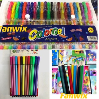 6/8/12 /24 Canetas Gel / Ponta Fina Coloridas Glitter Neon Colorgel, Fanwix