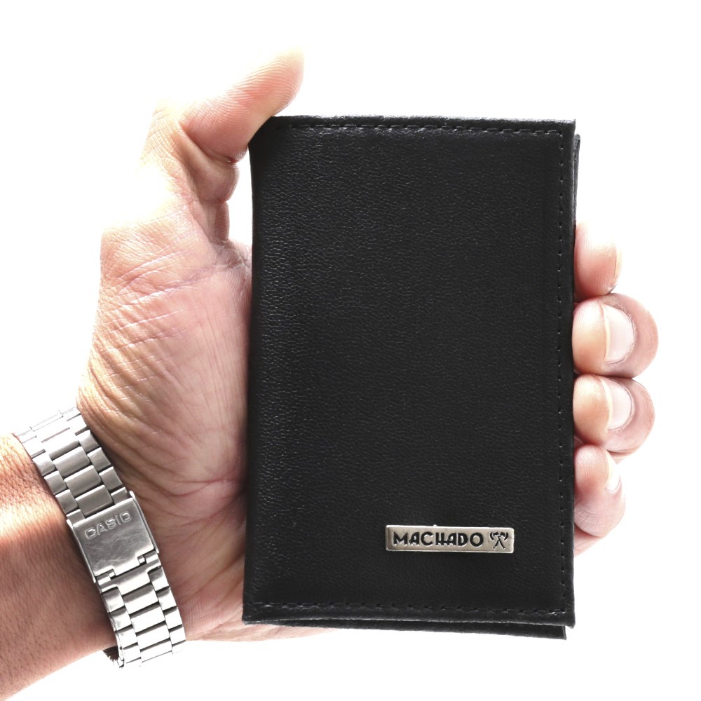 Carteira Masculina de Couro Legitimo, Modelo Lapela, Porta Documento Com 4 Porta Cartões, Envio Imediato.
