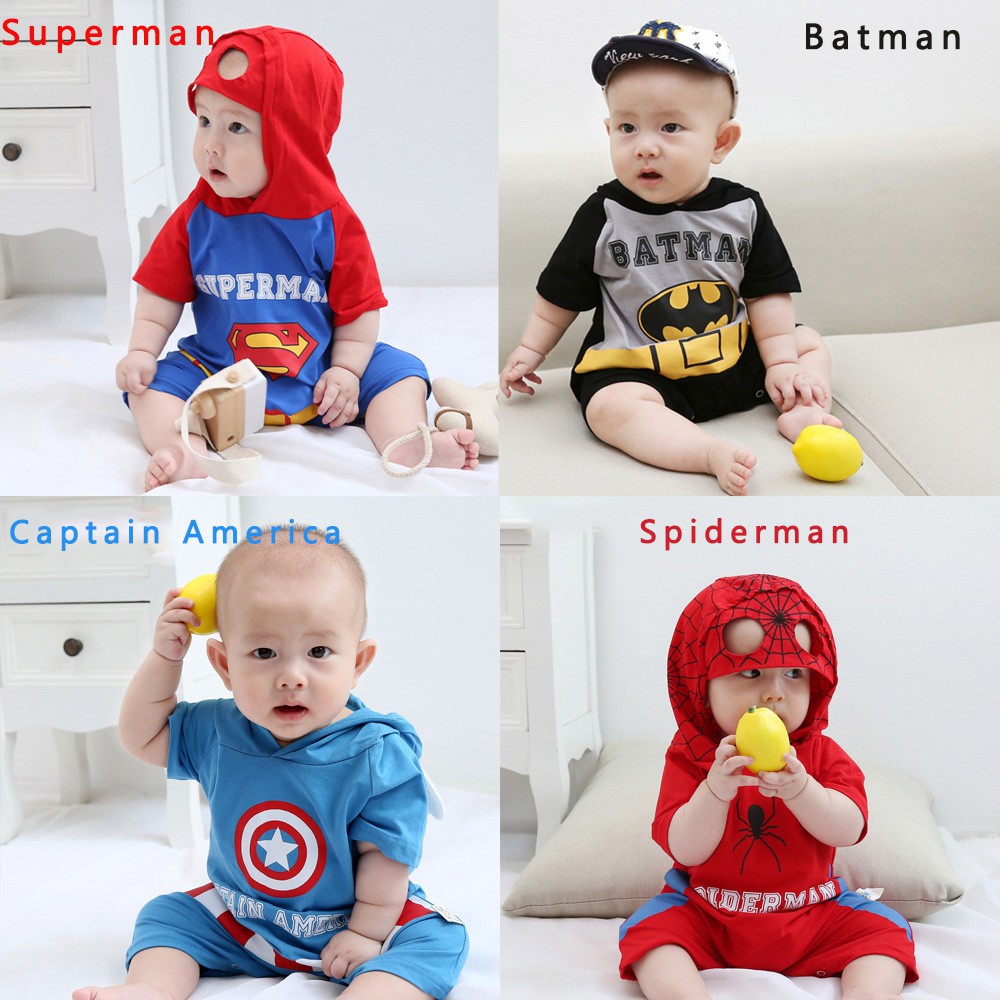 Roupa De Bebe Menino Batman Spiderman Superman Macacao Bebe Recem Nascido Trajes De Festa Dos Desenhos Animados Shopee Brasil