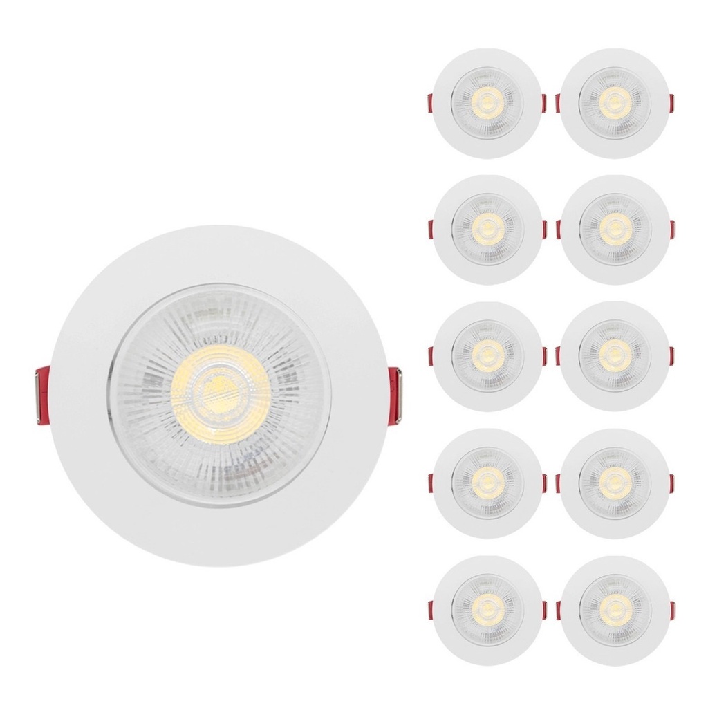 Kit Spot Led W Embutir Redonda Direcion Vel Teto Sanca Dicroica Bf